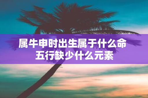 属牛申时出生属于什么命 五行缺少什么元素