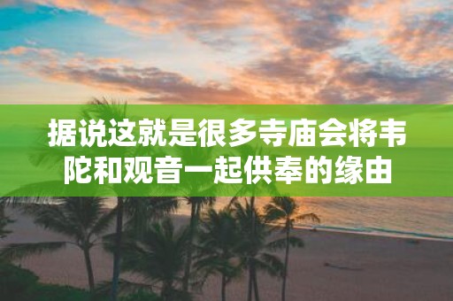 据说这就是很多寺庙会将韦陀和观音一起供奉的缘由