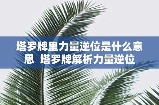 塔罗牌里力量逆位是什么意思 塔罗牌解析力量逆位