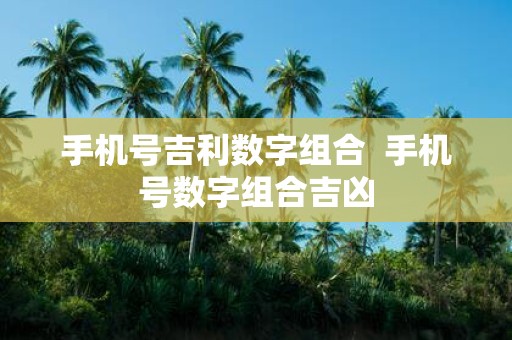 手机号吉利数字组合 手机号数字组合吉凶