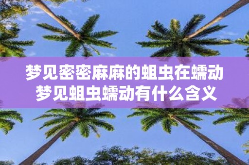 梦见密密麻麻的蛆虫在蠕动 梦见蛆虫蠕动有什么含义
