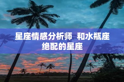 星座情感分析师 和水瓶座绝配的星座