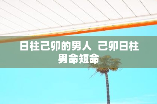 日柱己卯的男人 己卯日柱男命短命