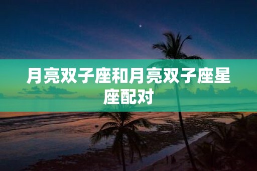 月亮双子座和月亮双子座星座配对