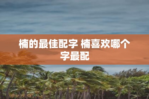 楠的最佳配字 楠喜欢哪个字最配
