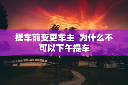 提车前变更车主 为什么不可以下午提车
