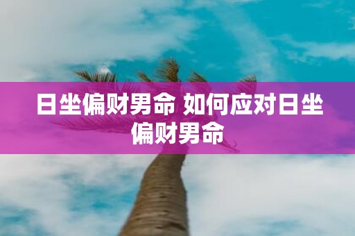 日坐偏财男命 如何应对日坐偏财男命
