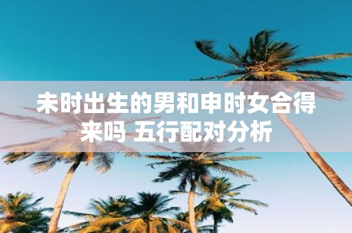 未时出生的男和申时女合得来吗 五行配对分析