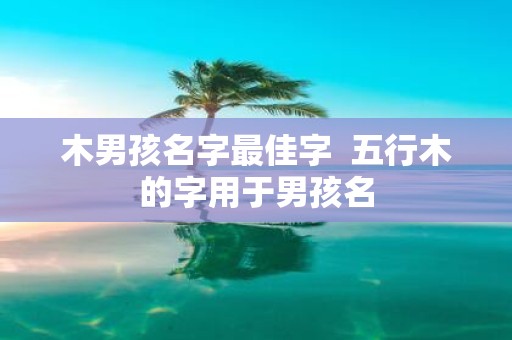 木男孩名字最佳字 五行木的字用于男孩名