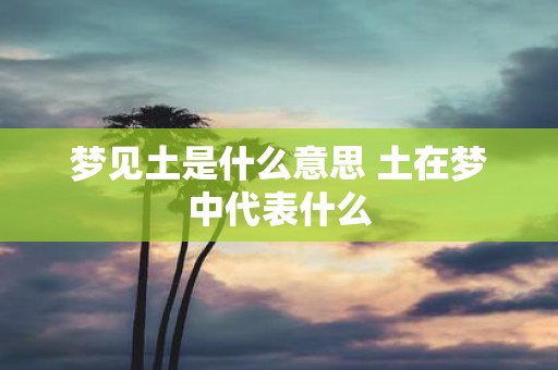 梦见土是什么意思 土在梦中代表什么