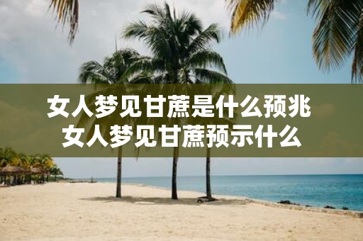 女人梦见甘蔗是什么预兆 女人梦见甘蔗预示什么