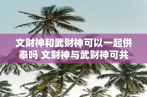文财神和武财神可以一起供奉吗 文财神与武财神可共供