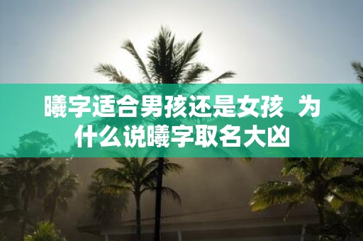 曦字适合男孩还是女孩 为什么说曦字取名大凶