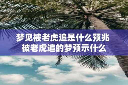 梦见被老虎追是什么预兆 被老虎追的梦预示什么