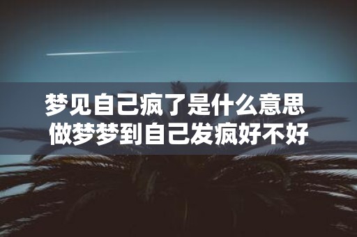 梦见自己疯了是什么意思 做梦梦到自己发疯好不好