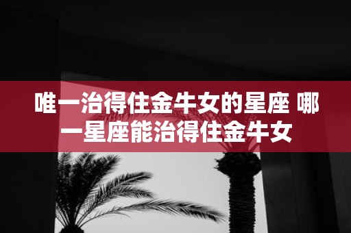 唯一治得住金牛女的星座 哪一星座能治得住金牛女
