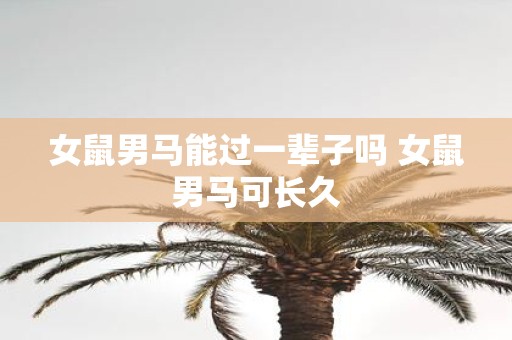 女鼠男马能过一辈子吗 女鼠男马可长久