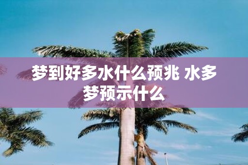 梦到好多水什么预兆 水多梦预示什么