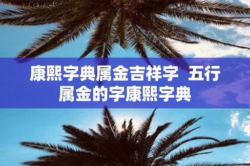 康熙字典属金吉祥字 五行属金的字康熙字典