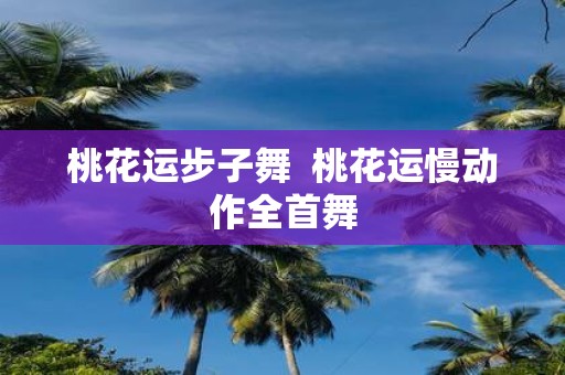 桃花运步子舞 桃花运慢动作全首舞