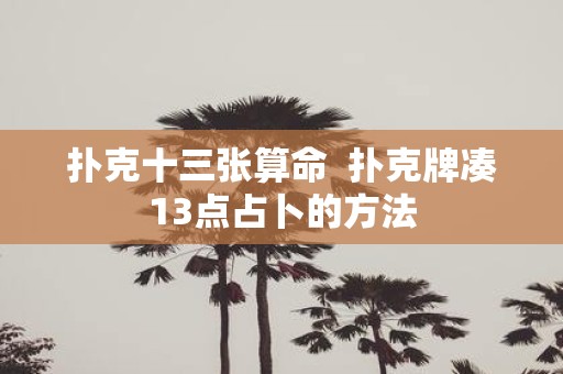 扑克十三张算命 扑克牌凑13点占卜的方法