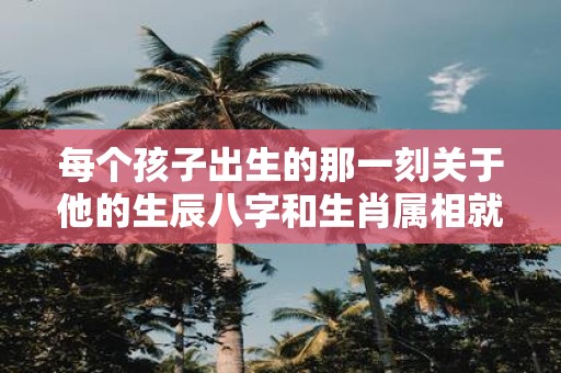 每个孩子出生的那一刻关于他的生辰八字和生肖属相就已经注定