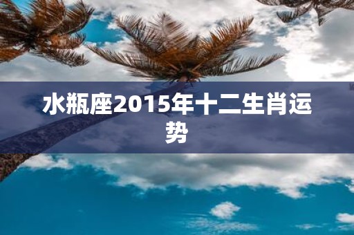 水瓶座2015年十二生肖运势