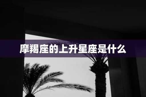摩羯座的上升星座是什么