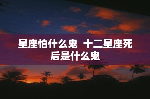 星座怕什么鬼 十二星座死后是什么鬼