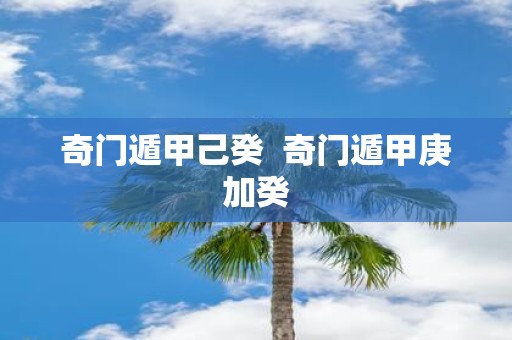 奇门遁甲己癸 奇门遁甲庚加癸