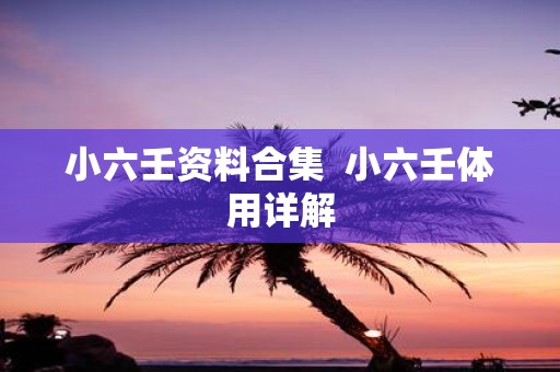 小六壬资料合集 小六壬体用详解