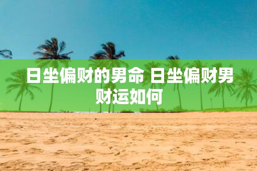 日坐偏财的男命 日坐偏财男财运如何