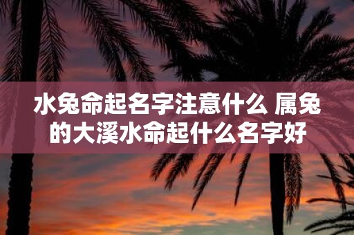 水兔命起名字注意什么 属兔的大溪水命起什么名字好
