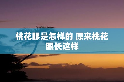 桃花眼是怎样的 原来桃花眼长这样