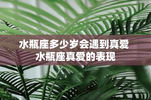 水瓶座多少岁会遇到真爱 水瓶座真爱的表现