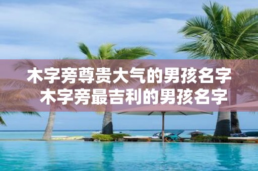 木字旁尊贵大气的男孩名字 木字旁最吉利的男孩名字大全