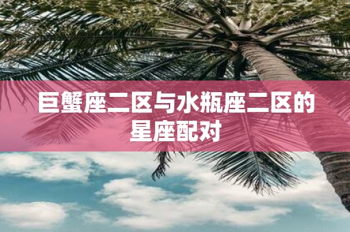 巨蟹座二区与水瓶座二区的星座配对