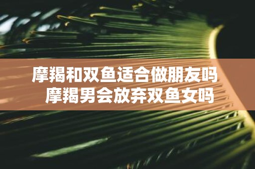 摩羯和双鱼适合做朋友吗 摩羯男会放弃双鱼女吗