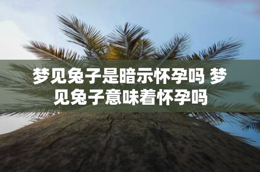 梦见兔子是暗示怀孕吗 梦见兔子意味着怀孕吗