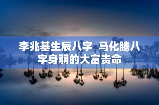 李兆基生辰八字 马化腾八字身弱的大富贵命