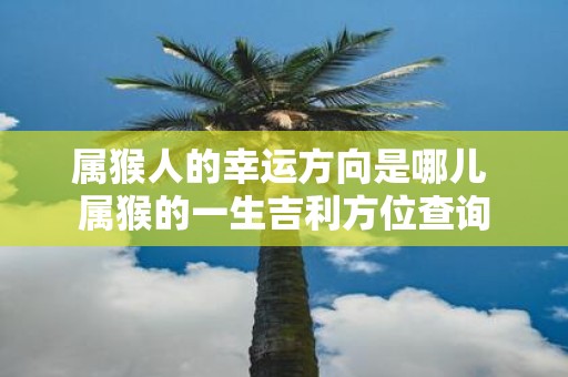 属猴人的幸运方向是哪儿 属猴的一生吉利方位查询