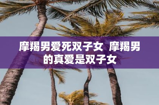 摩羯男爱死双子女 摩羯男的真爱是双子女
