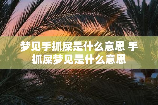 梦见手抓屎是什么意思 手抓屎梦见是什么意思