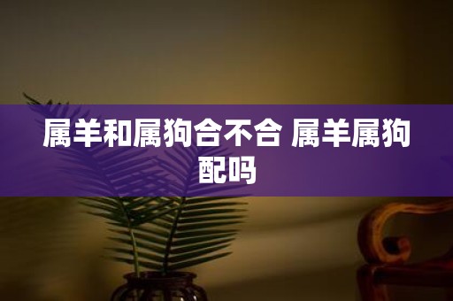 属羊和属狗合不合 属羊属狗配吗