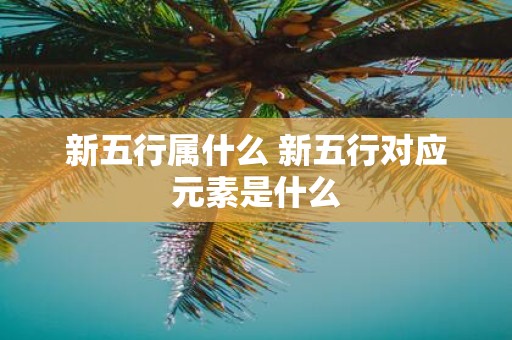 新五行属什么 新五行对应元素是什么