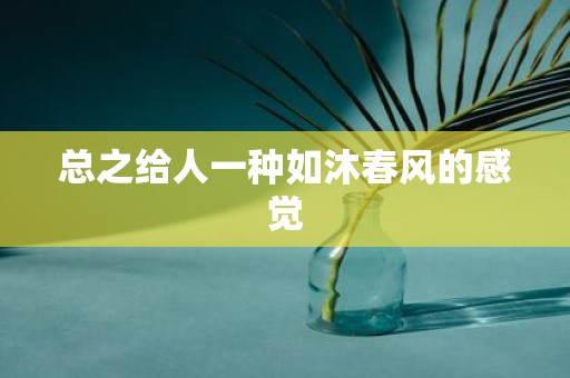 总之给人一种如沐春风的感觉