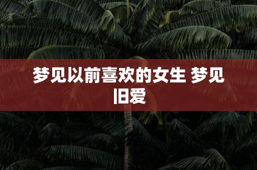 梦见以前喜欢的女生 梦见旧爱