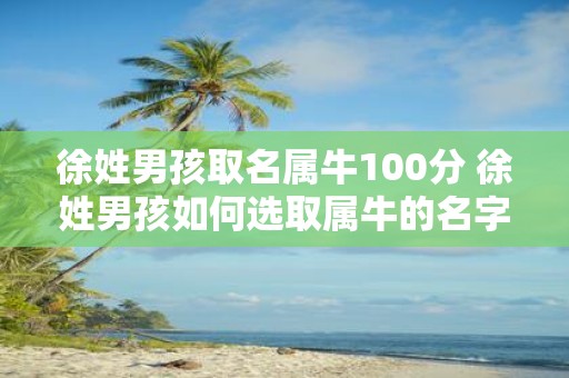 徐姓男孩取名属牛100分 徐姓男孩如何选取属牛的名字