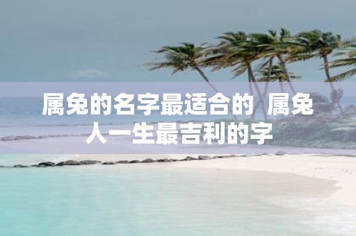 属兔的名字最适合的 属兔人一生最吉利的字