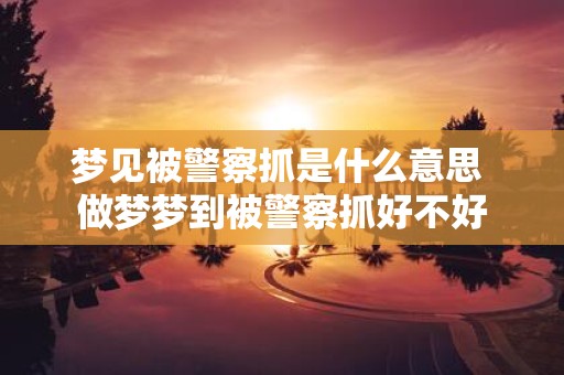 梦见被警察抓是什么意思 做梦梦到被警察抓好不好